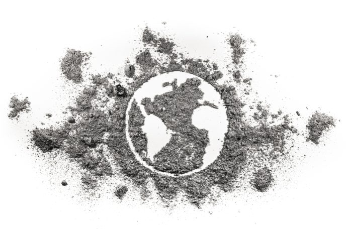 Planet,Earth,Drawing,Silhouette,Made,In,Ash,,Dust,Or,Dirt Terör