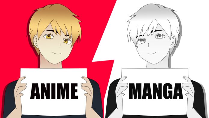 Anime,Vs,Manga.,Anime,Boy,Blonde,Hair,Cartoon,Character,With