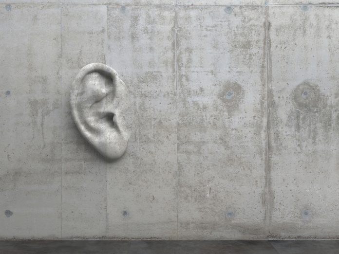 Cement,Sculpture,In,The,Shape,Of,A,Human,Ear,On