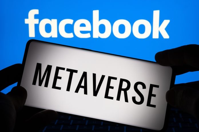 Facebook,Meta,Metaverse,Concept.,Smartphone,Silhouette,With,Metaverse,Word,And