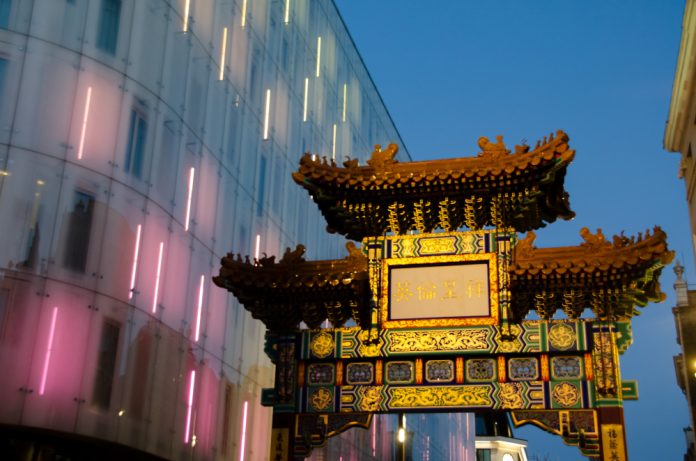 The,Gate,At,Wardour,Street,Entrance,Of,China,Town,In