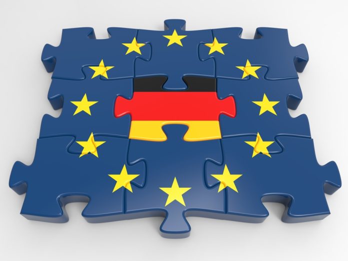 Euro,Puzzle,And,One,Puzzle,Piece,With,Germany,Flag.,3d