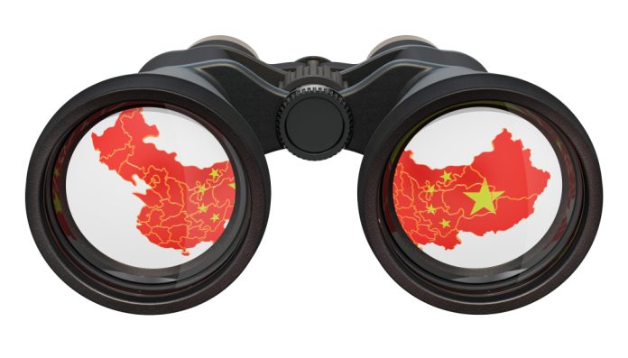 Espionage,In,China,Concept,,3d,Rendering,Isolated,On,White,Background